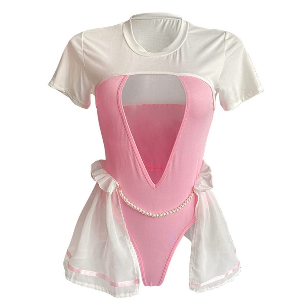6894 Sexy Bunny Costume Kawaii Lingerie Maid Outfit Anime Cosplay Teddy